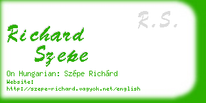 richard szepe business card