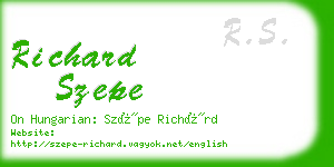 richard szepe business card
